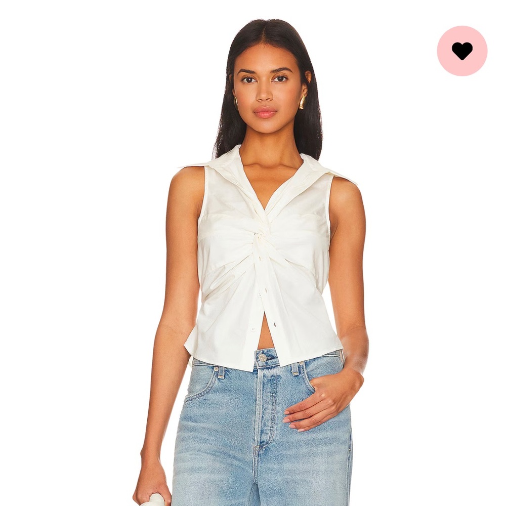 Sleeveless White Women's Top